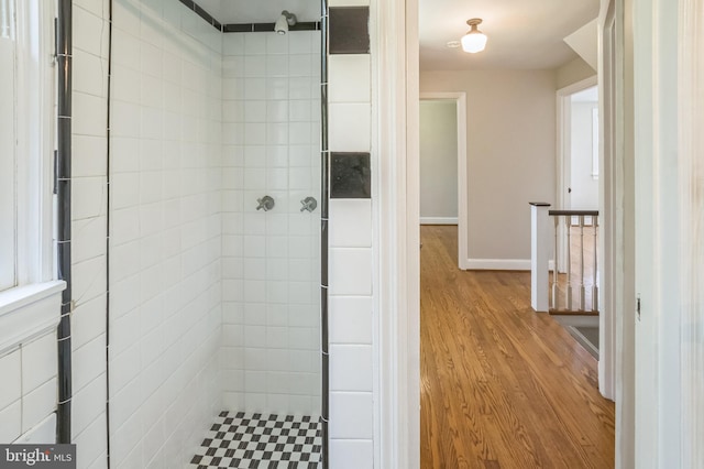 509 Baynard Blvd, Wilmington, DE 19803 - full bathroom with a tile shower and wood finished floors