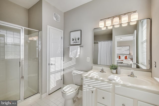 1869 Cedar Cove Way Unit 101, Woodbridge, VA 22191 - bathroom featuring a shower stall, double vanity, ensuite bath, and plenty of natural light