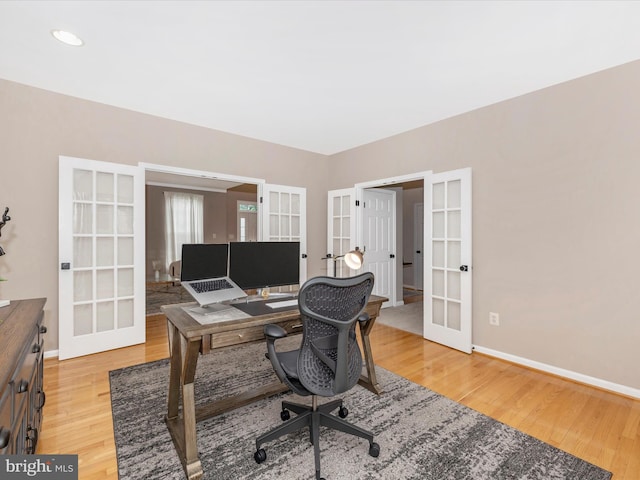 14228 Golden Hook Rd, Boyds, MD 20841 - office space featuring french doors and light wood-type flooring
