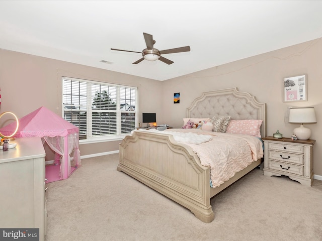14228 Golden Hook Rd, Boyds, MD 20841 - bedroom with light colored carpet and a ceiling fan