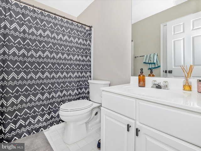 14228 Golden Hook Rd, Boyds, MD 20841 - bathroom featuring vanity, tile patterned flooring, and a shower with shower curtain