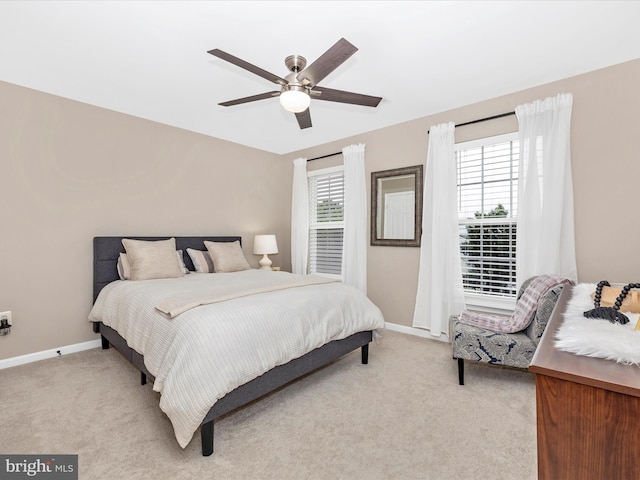 14228 Golden Hook Rd, Boyds, MD 20841 - bedroom with light colored carpet and ceiling fan