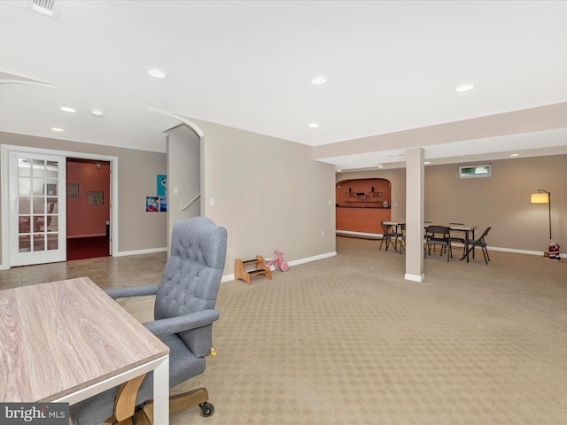 14228 Golden Hook Rd, Boyds, MD 20841 - carpeted office space featuring recessed lighting