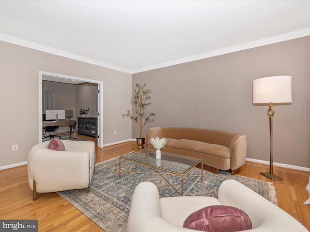 14228 Golden Hook Rd, Boyds, MD 20841 - living area featuring crown molding and wood finished floors
