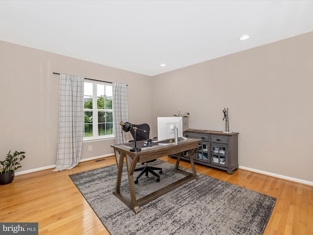 14228 Golden Hook Rd, Boyds, MD 20841 - office with wood finished floors and recessed lighting