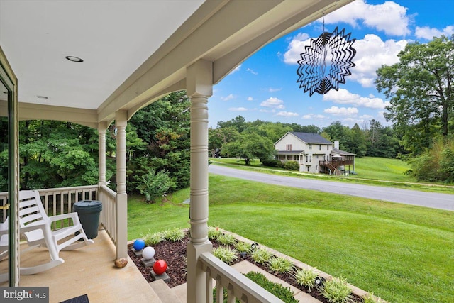 69 Cardinal Forest Dr, Fredericksburg, VA 22406 - porch with a lawn