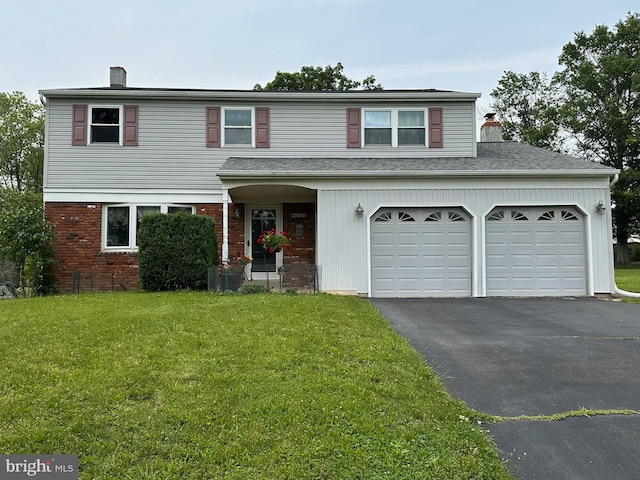 1914 Rampart Ln, Lansdale, PA 19446 - view of front of property with a chimney, driveway, and a front yard