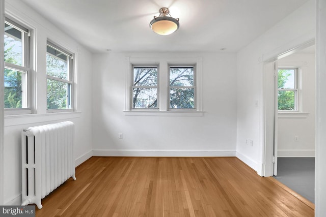 1329 Delafield Pl NW, Washington, DC 20011 - empty room featuring radiator, plenty of natural light, and light wood-style floors