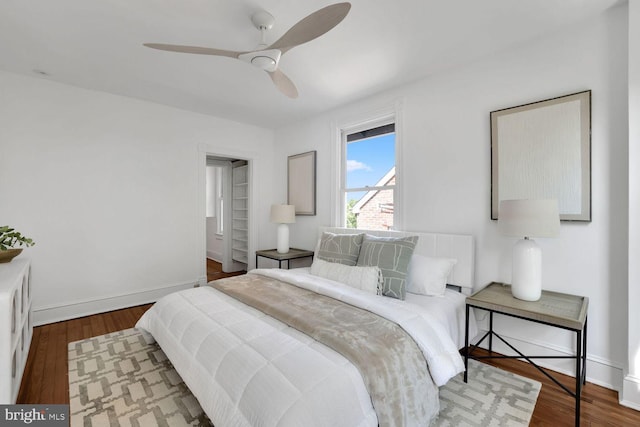 1329 Delafield Pl NW, Washington, DC 20011 - bedroom with wood finished floors and a ceiling fan