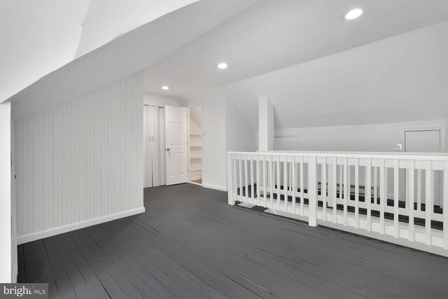 1329 Delafield Pl NW, Washington, DC 20011 - bonus room featuring wood-type flooring, vaulted ceiling, and recessed lighting