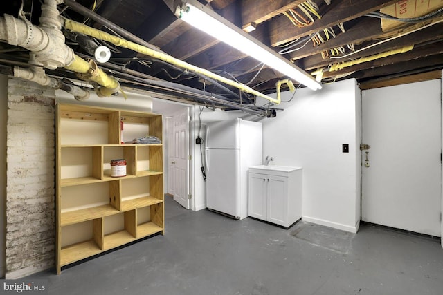 1329 Delafield Pl NW, Washington, DC 20011 - unfinished basement with freestanding refrigerator