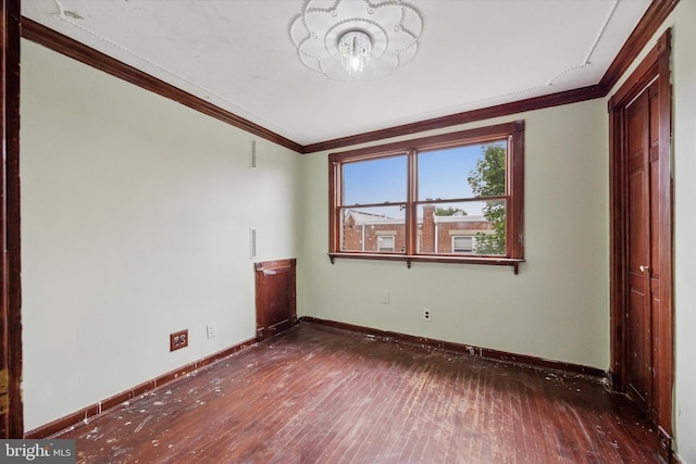 547 Overlook, Philadelphia, PA 19128 - unfurnished bedroom featuring hardwood / wood-style floors, a chandelier, and crown molding