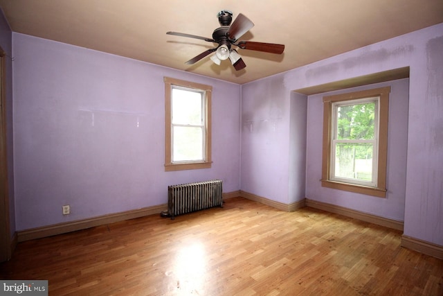 538 N 11th St, Philipsburg, PA 16866 - spare room with radiator, light wood-type flooring, and ceiling fan