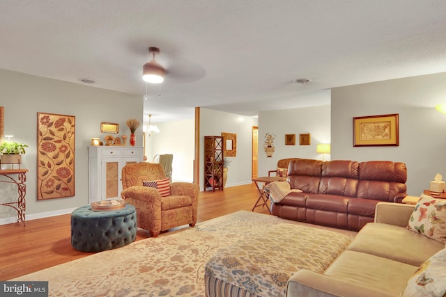 20412 Holt Cir, Hagerstown, MD 21742 - living room featuring wood finished floors and a ceiling fan