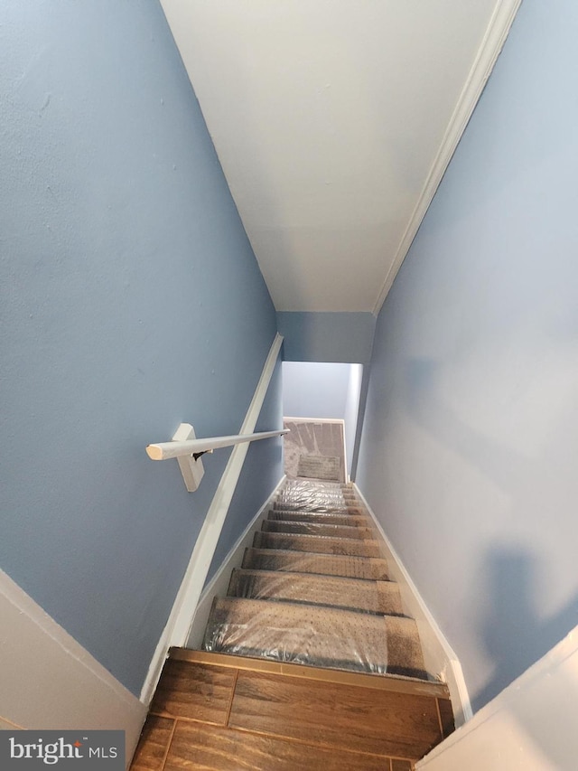 2258 Arlington Ter, Alexandria, VA 22303 - stairway featuring crown molding