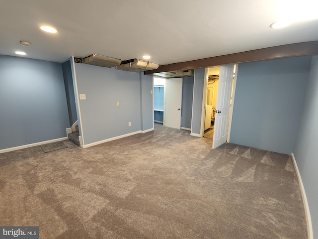 2258 Arlington Ter, Alexandria, VA 22303 - finished basement featuring carpet flooring, recessed lighting, and stairway