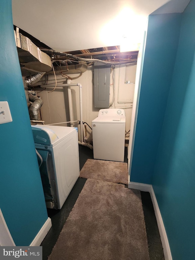 2258 Arlington Ter, Alexandria, VA 22303 - laundry room featuring electric panel and washer and dryer