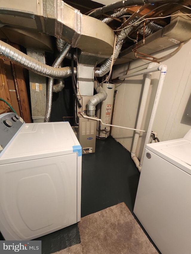 2258 Arlington Ter, Alexandria, VA 22303 - unfinished basement featuring washer / dryer and gas water heater