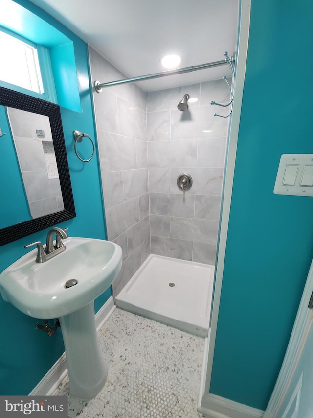 2258 Arlington Ter, Alexandria, VA 22303 - full bathroom with a tile shower and tile patterned floors