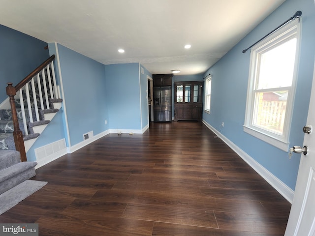 2258 Arlington Ter, Alexandria, VA 22303 - foyer entrance featuring stairs, dark wood-type flooring, and recessed lighting