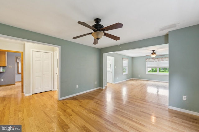 739 Brooke Cir, Morton, PA 19070 - unfurnished room featuring ceiling fan and light wood-type flooring