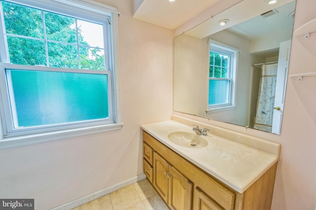 739 Brooke Cir, Morton, PA 19070 - full bathroom featuring vanity, tile patterned flooring, and a shower with shower curtain