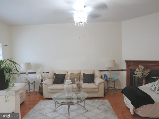 12310 Herrington Manor Dr, Silver Spring, MD 20904 - living area with wood finished floors and ceiling fan
