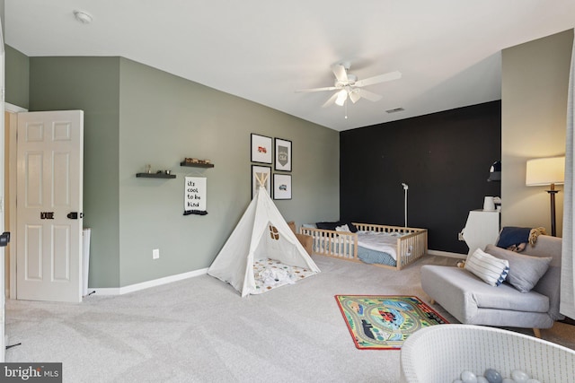 18416 Mill Run Ct, Leesburg, VA 20176 - carpeted bedroom featuring baseboards and a ceiling fan
