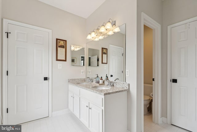 18416 Mill Run Ct, Leesburg, VA 20176 - full bathroom with tile patterned floors and double vanity