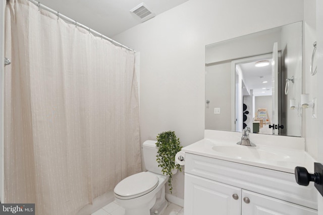18416 Mill Run Ct, Leesburg, VA 20176 - bathroom with vanity, tile patterned floors, and a shower with curtain