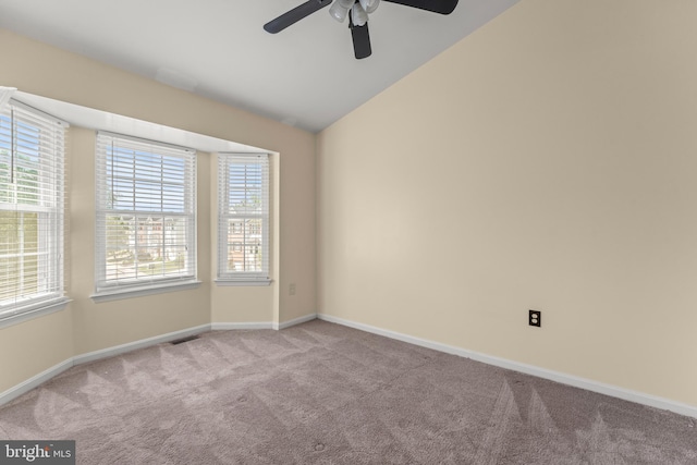 5522 Trout Run Rd, Clinton, MD 20735 - unfurnished room featuring carpet flooring, ceiling fan, healthy amount of natural light, and lofted ceiling