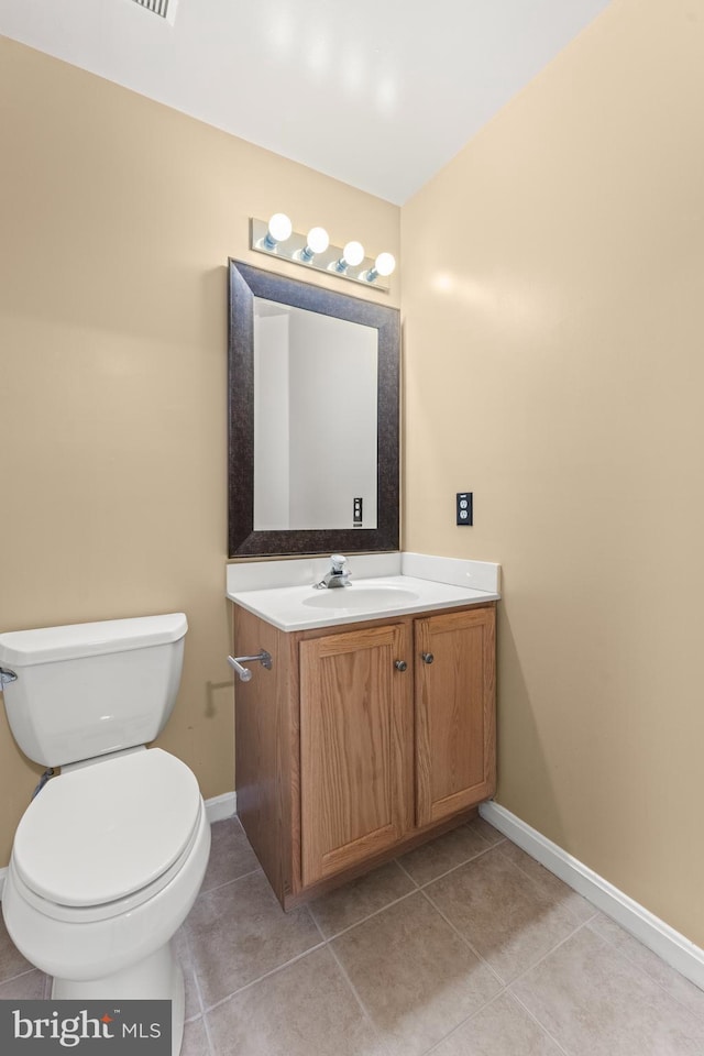 5522 Trout Run Rd, Clinton, MD 20735 - half bath featuring vanity and tile patterned floors