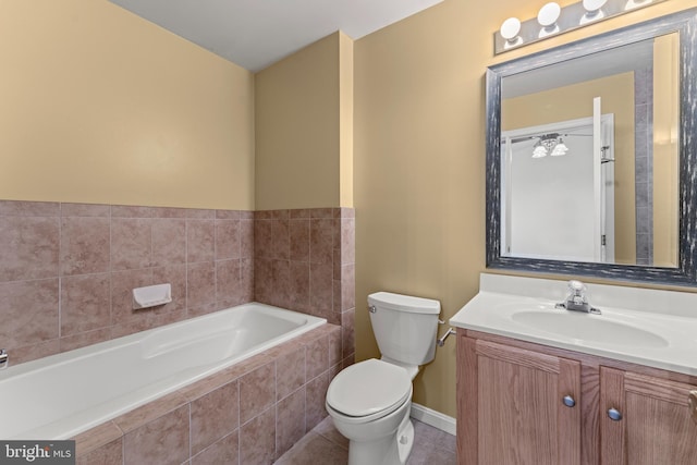 5522 Trout Run Rd, Clinton, MD 20735 - full bath with a garden tub, vanity, and tile patterned flooring