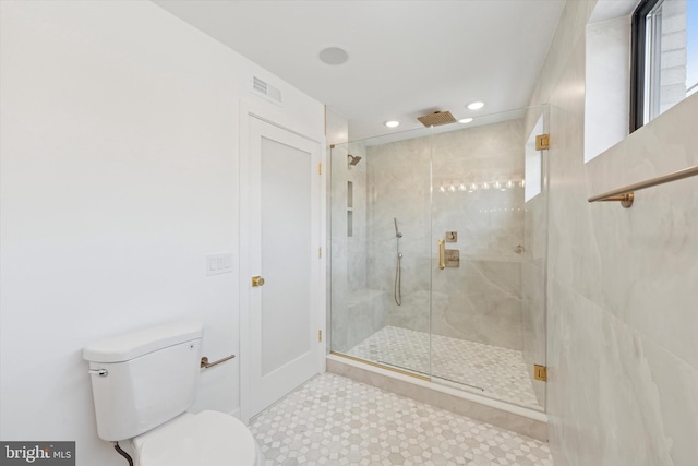 919 S 11th St Unit B, Philadelphia, PA 19147 - bathroom with a shower stall and recessed lighting