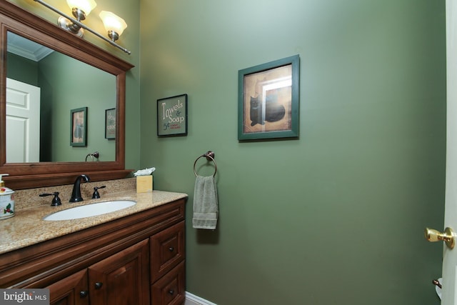 2553 Stone Hill Rd, Harleysville, PA 19438 - bathroom featuring ornamental molding and vanity