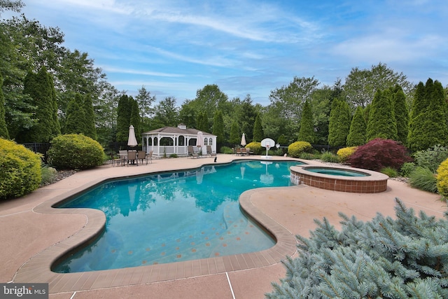 2553 Stone Hill Rd, Harleysville, PA 19438 - view of swimming pool with a patio, an outdoor structure, and a pool with connected hot tub