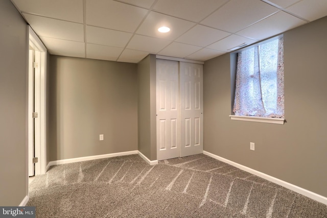 395 Olde Meadow Ln, Lebanon, PA 17042 - unfurnished bedroom with carpet flooring, a closet, and a drop ceiling