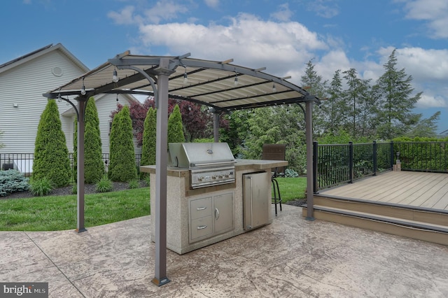 395 Olde Meadow Ln, Lebanon, PA 17042 - view of patio / terrace with area for grilling, a wooden deck, and a pergola