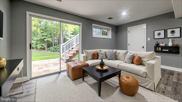 519 Clarks Run Rd, La Plata, MD 20646 - living area with wood finished floors and recessed lighting