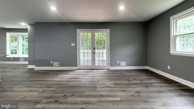 519 Clarks Run Rd, La Plata, MD 20646 - unfurnished room featuring french doors, recessed lighting, and wood finished floors