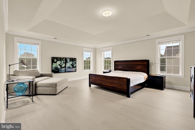 22974 Weybridge Sq, Broadlands, VA 20148 - bedroom featuring a raised ceiling, wood finished floors, and ornamental molding