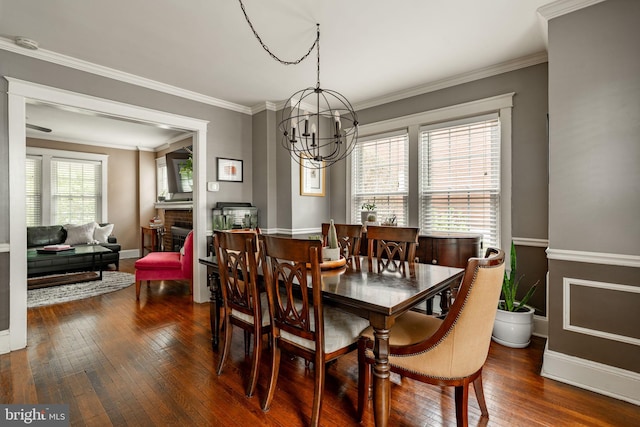 227 Ruby St, Lancaster, PA 17603 - dining area with a chandelier, hardwood / wood-style flooring, and ornamental molding