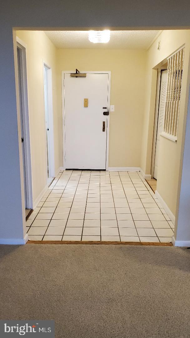 3705 S George Mason Dr Unit 1311, Falls Church, VA 22041 - hallway with light carpet and light tile patterned floors