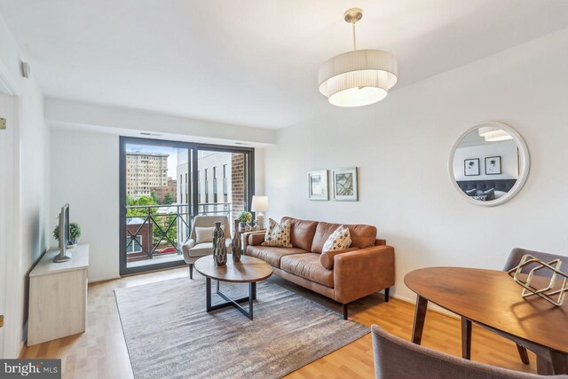 1401 17th St NW Unit 610, Washington, DC 20036 - living area featuring light wood-type flooring