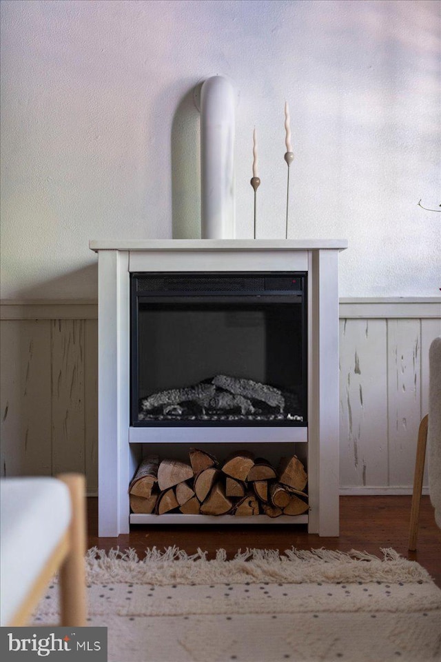 67 W Ferry St, New Hope, PA 18938 - detailed view of a glass covered fireplace and wood finished floors