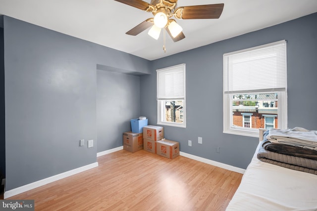 864 Moyer St, Philadelphia, PA 19125 - bedroom with light wood-type flooring and a ceiling fan