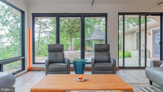 302 Fox Run Rd, Wardensville, WV 26851 - sunroom / solarium featuring wood finished floors