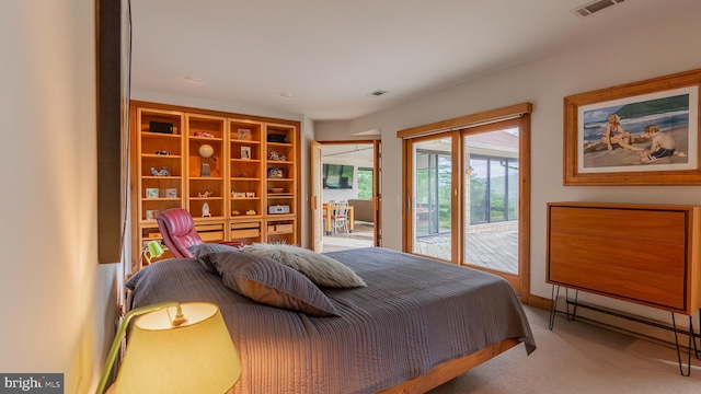 302 Fox Run Rd, Wardensville, WV 26851 - bedroom featuring access to outside and carpet floors