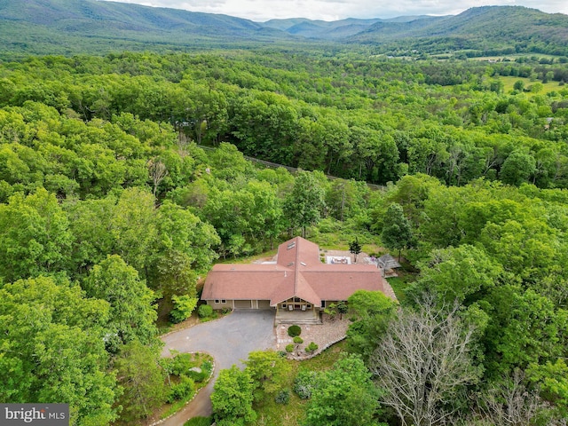 302 Fox Run Rd, Wardensville, WV 26851 - view from above of property with a forest and a mountainous background