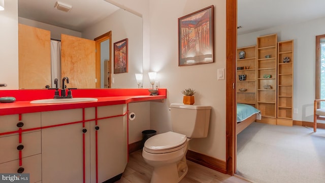 302 Fox Run Rd, Wardensville, WV 26851 - bathroom featuring vanity and wood finished floors